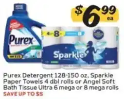 Winn Dixie Purex Detergent Sparkle Paper Towels or Angel Soft Bath Tissue offer