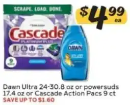 Winn Dixie Dawn Ultra or powersuds or Cascade Action Pacs offer