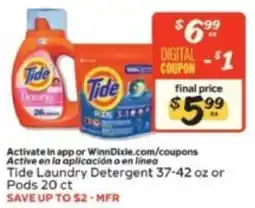 Winn Dixie Tide Laundry Detergent offer