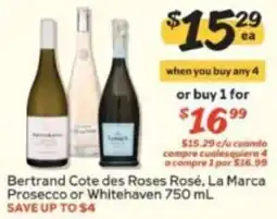 Winn Dixie Bertrand Cote des Roses Rosé, La Marca Prosecco or Whitehaven offer