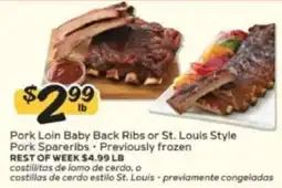 Winn Dixie Pork Loin Baby Back Ribs or St. Louis Style Pork Spareribs offer