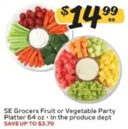 Winn Dixie Se Grocers Fruit or Vegetable Party Platter offer