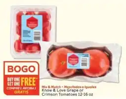 Winn Dixie Know & Love Grape or Crimson Tomatoes offer