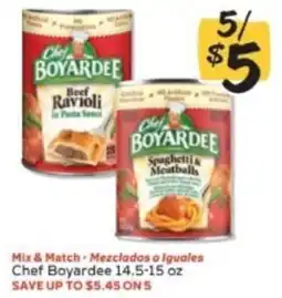 Winn Dixie Chef Boyardee beef ravioli in pasta sauce, spaghetti & meatballs offer
