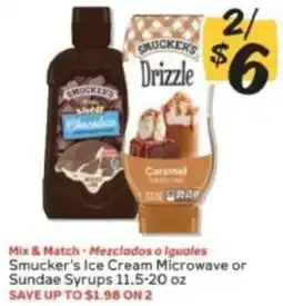 Winn Dixie Smucker's Ice Cream Microwave or Sundae Syrups offer