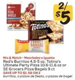 Winn Dixie Red's burritos, totino's ultimate party pizza or se grocers pizza bagels offer