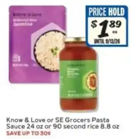 Winn Dixie Know & Love or SE Grocers Pasta Sauce offer