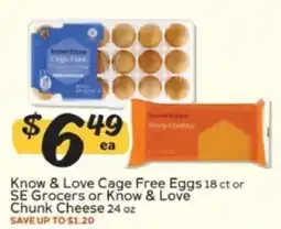 Winn Dixie Know & Love Cage Free Eggs or Know & Love Chunk Cheese offer
