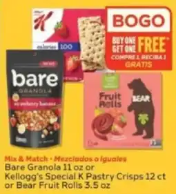 Winn Dixie Bare Granola or Kellogg's Special K Pastry Crisps or Bear Fruit Rolls offer