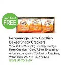 Publix Pepperidge Farm Goldfish Baked Snack Crackers offer