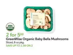 Publix GreenWise Organic Baby Bella Mushrooms offer