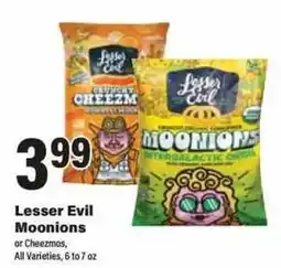 Big Y Lesser Evil Moonions or Cheezmos offer