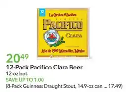 Publix 12-Pack Pacifico Clara Beer offer