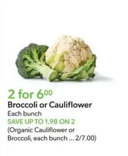 Publix Broccoli or Cauliflower offer
