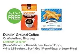 Publix Dunkin' Ground Coffee or Whole Bean offer