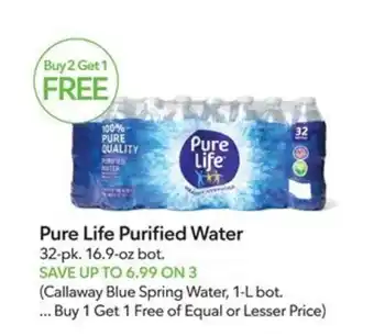 Publix Pure Life Purified Water offer