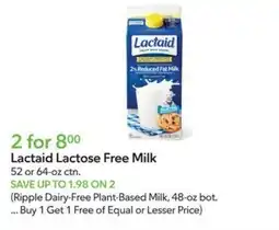 Publix Lactaid Lactose Free Milk offer