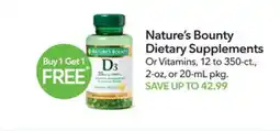 Publix Nature's Bounty dietary supplements offer