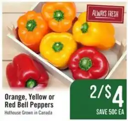 Haggen Food Orange, Yellow or Red Bell Peppers offer