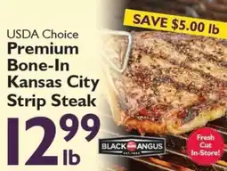 Festival Foods Black Angus Premium Bone-In Kansas City Strip Steak offer