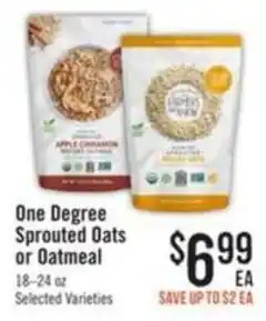 Haggen Food One Degree Sprouted Oats or Oatmeal offer