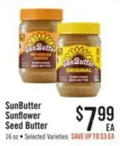 Haggen Food Sunbutter sunflower seed butter offer