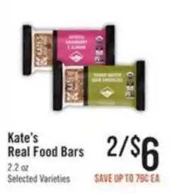 Haggen Food Kate's Real Food Bars offer