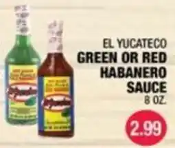 Carnicerias Jimenez El Yucateco green or red habanero sauce offer