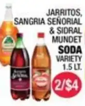 Carnicerias Jimenez Jarritos, Sangria Senorial & Sidral Mundet Soda Variety offer