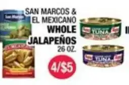 Carnicerias Jimenez San Marcos & El Mexicano whole jalapeños offer