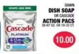 Carnicerias Jimenez Cascade platinum dish soap or cascade action packs offer