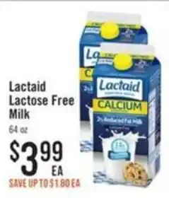 Haggen Food Lactaid lactose free milk offer