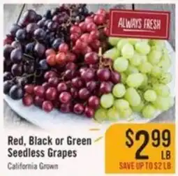 Haggen Food Red, Black or Green Seedless Grapes offer