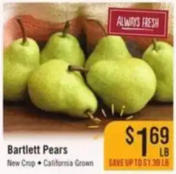 Haggen Food Bartlett Pears offer