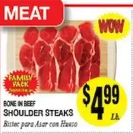 Family Pack Bone In Beef Shoulder Steaks
