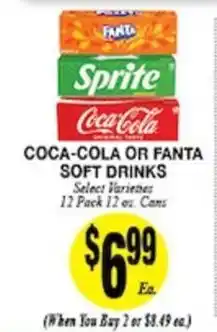 Arlan's Market Coca-Cola or Fanta soft drinks offer