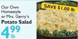 Festival Foods Our Own Homestyle or Mrs. Gerry's Potato Salad offer