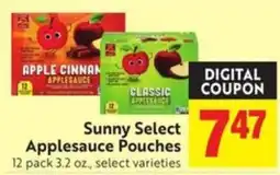 Save Mart Sunny Select Applesauce Pouches offer