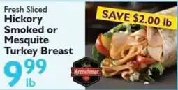 Festival Foods Hretschmar Fresh Sliced Hickory Smoked or Mesquite Turkey Breast offer