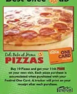Festival Foods Deli Bake at Home Pizzas offer