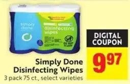 Save Mart Simply Done Disinfecting Wipes offer