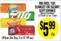 Arlan's Market Big Red, TIP, Sunkist or Squirt Soft Drinks offer