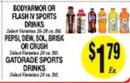 Arlan's Market Bodyarmor or flash iv sports drinks offer