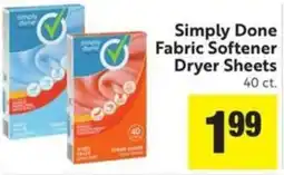Save Mart Simply Done Fabric Softener Dryer Sheets offer