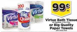 Food Town Virtue Bath Tissue or Big Quality Paper Towels offer