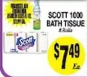 Arlan's Market Scott 1000 bath tissue offer
