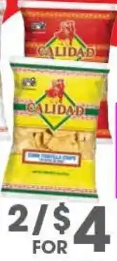 Arteagas Food Center Calidad corn tortilla chips offer
