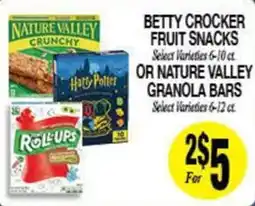 Arlan's Market Betty Crocker fruit snacks or nature valley granola bars offer