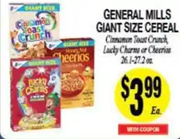 Arlan's Market General Mills Giant Size Cereal offer