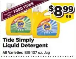 Food Town Tide Simply Liquid Detergent offer